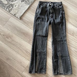 BDG size 26 black flare slit bottom jeans